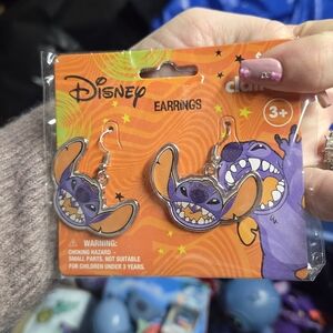 Disney Stitch Earrings in Purple and Orange
